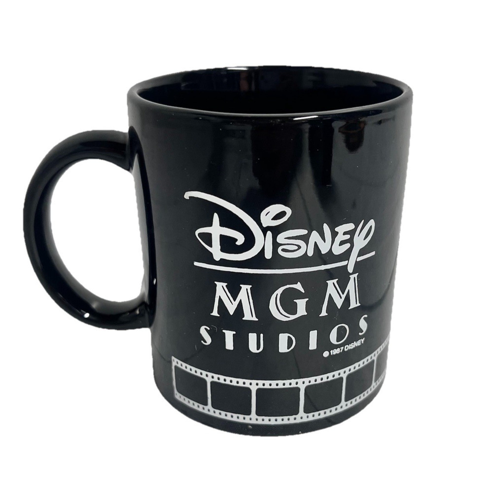 Vintage Walt Disney World MGM Studios Black White Tea Coffee Mug 1987 3.75" Tall